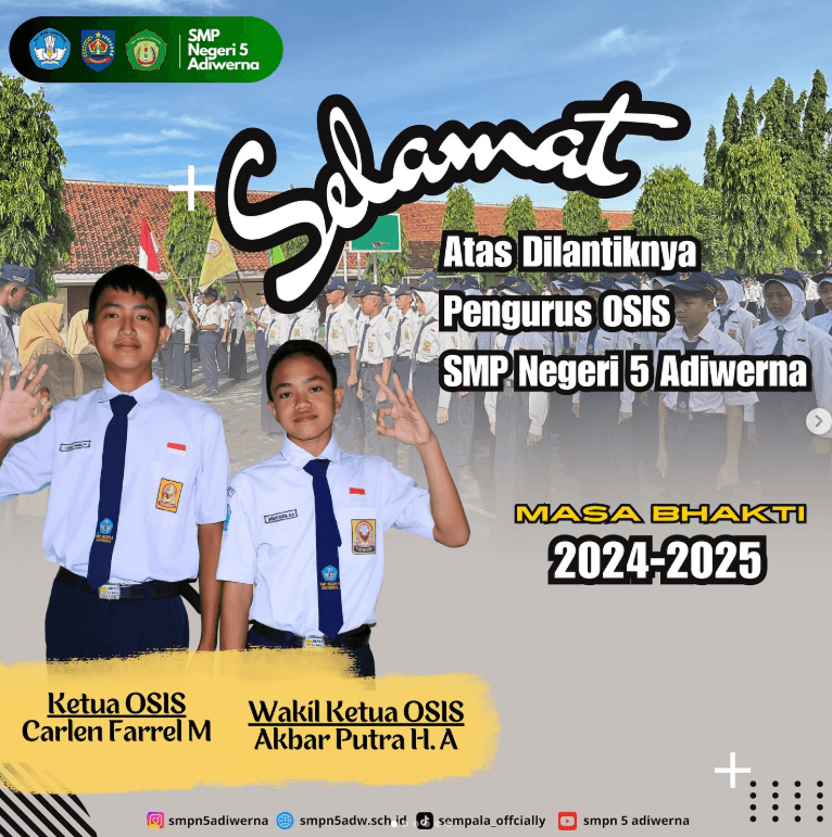 Pelantikan Pengurus OSIS baru SMP Negeri 5 Adiwerna
